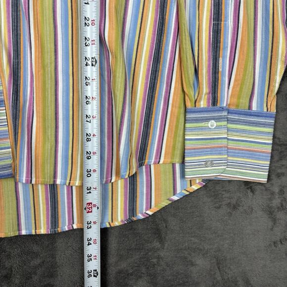 Daniel Ellissa Mens Fashion Dress Shirt 2XL 18.5 Multicolor Long Sleeve Colorful - Picture 7 of 8